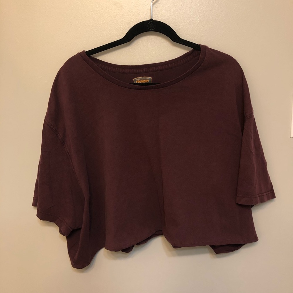 Simple loose  maroon crop top